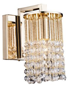 Бра хрустальное CASCATA золото E14 1*60W A3028AP-1GO ― ТРИ ПЛАФОНА