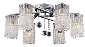 Хрустальная люстра потолочная CASCATA хром E14 6*60W A3028PL-6CC ― ТРИ ПЛАФОНА
