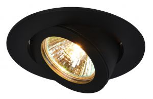 Встраиваемый светильник поворотный ACCENTO черный GU10/G5,3 1*50W 220V арт.A4009PL-1BK ― ТРИ ПЛАФОНА