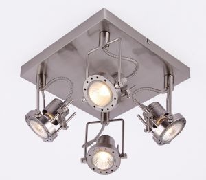 Спот четыре лампы COSTRUTTORE матовое серебро GU10 4*50W 220V A4300PL-4SS ― ТРИ ПЛАФОНА