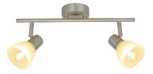 Спот два плафона PARRY матовое серебро E14 2*40W 220V A5062AP-2SS ― ТРИ ПЛАФОНА