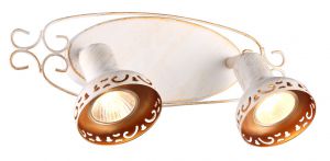 Спот две лампы FOCUS бело-золотой GU10 2*35W A5219AP-2WG ― ТРИ ПЛАФОНА