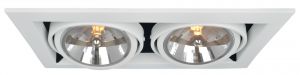 Встраиваемый светильник поворотный CARDANI белый G5,3 2*50W 220V A5935PL-2WH ― ТРИ ПЛАФОНА