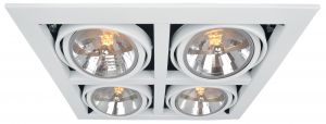 Встраиваемый светильник поворотный CARDANI белый G5,3 4*50W 220V A5935PL-4WH ― ТРИ ПЛАФОНА