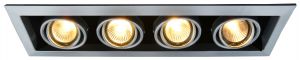 Встраиваемый светильник поворотный CARDANI серебро GU10 4*50W 220V арт.A5941PL-4SI ― ТРИ ПЛАФОНА