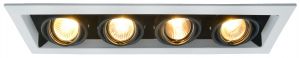 Встраиваемый светильник поворотный CARDANI белый GU10 4*50W 220V арт.A5941PL-4WH ― ТРИ ПЛАФОНА