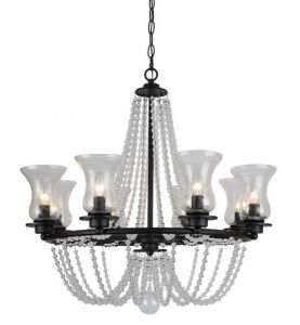 Подвесная люстра хрустальная MALIA черный/прозрачный E14 8*40W 220V арт.A6586LM-8BK ― ТРИ ПЛАФОНА