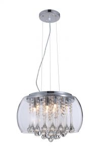 Подвесная люстра хрустальная HALO хром/прозрачный/хрусталь G9 8*33W 220V арт.A7054SP-8CC ― ТРИ ПЛАФОНА