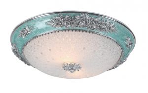 Потолочный светильник TORTA LUX хром/зеленый мрамор/белый E27 2*60W 220V арт.A7134PL-2PR ― ТРИ ПЛАФОНА