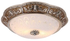 Потолочный светильник TORTA LUX золото/коричневый мрамор/белый E27 2*60W 220V арт.A7137PL-2CR ― ТРИ ПЛАФОНА