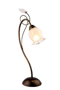 Настольная лампа GLAMORE коричневый с золотом/белый E14 1*40W 220V арт.A7449LT-1BR ― ТРИ ПЛАФОНА