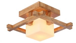 Настенно-потолочный WOODS светло-коричневый/белый E27 1*60W 220V арт.A8252PL-1BR ― ТРИ ПЛАФОНА