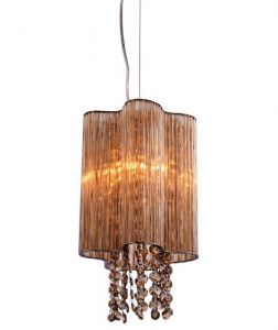 Подвесной светильник TWINKLE хром/коньячный/хрусталь E14 1*40W 220V A8560SP-1CG ― ТРИ ПЛАФОНА