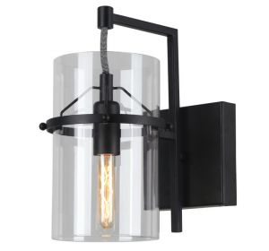 Бра декоративное PIATTO черный/прозрачный E14 1*40W 220V арт.A8586AP-1BK ― ТРИ ПЛАФОНА