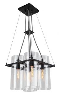 Подвесная люстра PIATTO черный/прозрачный E14 4*40W 220V арт.A8586SP-4BK ― ТРИ ПЛАФОНА