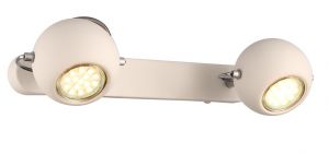Спот две лампы SPIA белый/хром GU10 2*50W 220V арт.A9128AP-2WH ― ТРИ ПЛАФОНА