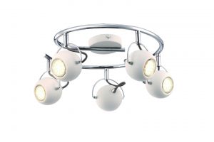 Потолочная люстра SPIA белый/хром GU10 5*50W 220V арт.A9128PL-5WH ― ТРИ ПЛАФОНА