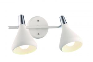 Спот две лампы CICLONE белый/хром E14 2*40W 220V арт.A9154AP-2WH ― ТРИ ПЛАФОНА