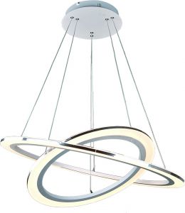 Подвесная люстра светодиодная TUTTO хром/белый LED 2*20W 220V 2800Lm 3000K A9305SP-2WH ― ТРИ ПЛАФОНА