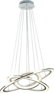 Подвесная люстра светодиодная TUTTO хром/белый LED 72W 220V 5040Lm 3000K A9305SP-3WH ― ТРИ ПЛАФОНА