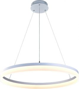 Подвесная люстра светодиодная ROTONDO белый LED 1*50W 220V 3100Lm 3000K A9308SP-1WH ― ТРИ ПЛАФОНА