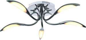 Потолочная люстра светодиодная MATTINO хром/белый LED 5*32W 220V 2100Lm 3000K A9442PL-5CC ― ТРИ ПЛАФОНА