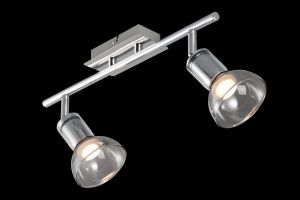 Спот светодиодный два плафона Аxion хром LED 2*4W 220V арт. ECO003-02-N ― ТРИ ПЛАФОНА