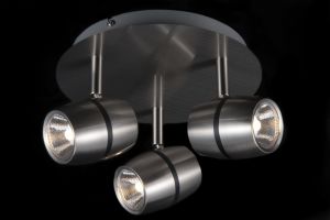 Спот светодиодный три плафона Meson никель LED 3*5W 220V арт. ECO004-03-N ― ТРИ ПЛАФОНА