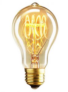 Лампа накаливания ретро BULBS груша, прозрачный E27 60W 220V 350Lm 2700K арт.ED-A19T-CL60 ― ТРИ ПЛАФОНА