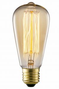 Лампа накаливания ретро BULBS груша, прозрачный E27 60W 220V 350Lm 2700K арт.ED-ST64-CL60 ― ТРИ ПЛАФОНА